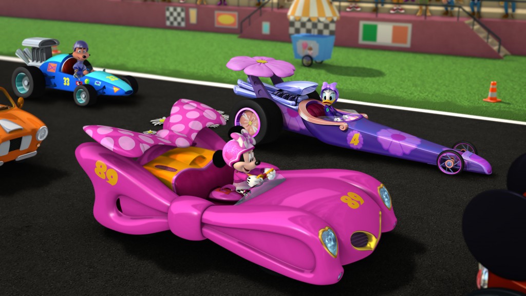 MICKEY AND THE ROADSTER RACERS - "Race for the Rigatoni Ribbon!" - Mickey and the gang compete against Piston Pietro throughout Rome, while a runaway giant meatball chases after Goofy. This episode of "Mickey and the Roadster Racers" airs Monday, January 16 (12:00 - 12:25 P.M. EST) on Disney Junior. (Disney Junior) MINNIE MOUSE, DAISY DUCK
